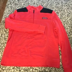 Vineyard vines quarter zip coral/navy quilting